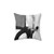 Abstract minimalist throw pillow in black, white, and grey