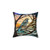 Stained Glass Winter Bird Decorative Pillow