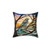 Stained Glass Winter Bird Decorative Pillow