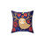 Mystical Owl with Flowers and Stars Decorative Pillow