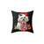 Funny Bichon Frise Christmas Pillow with Festive Design