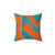 Teal and Orange Abstract Art Pillow