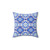 Azulejo Portuguese Tile Watercolor Artwork Pillow