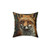 Forest fox floral cottagecore decorative pillow
