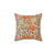 Jacobean Floral Throw Pillow in Orange and Mustard Gold