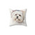 Adorable Maltese Dog in Watercolor Pillow
