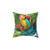 Tropical Parrot Leaves Pillow
