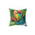 Tropical Parrot Leaves Pillow