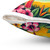 Tropical jungle pillow with vibrant floral and bird design