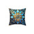 Colorful Stained Glass Christmas Snowflake Pillow