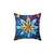 Colorful Stained Glass Snowflake Pillow