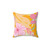 Tropical Island Hibiscus Flowers and Monstera Leaves Pillow