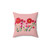 Pink Watercolor Carnation Flower Decorative Pillow