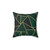 Green and Gold Patterned Decorative Pillow