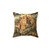 Ornate medieval castle pillow with colorful design