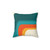 Mid-Century Modern Rainbow Teal and Yellow Throw Pillow