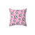 Pink Soccer Pillow with Ball and Goal Pattern