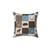 Woodland Patchwork Pillow in Blue, Brown and Beige