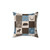 Woodland Patchwork Pillow in Blue, Brown and Beige
