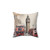 Watercolor artwork of the London cityscape on a decorative pillow