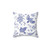 Vintage Blue Toile Birds Throw Pillow