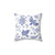 Vintage Blue Toile Birds Throw Pillow