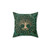 Tree of Life Malachite Decorative Pillow with Yggdrasil & Futhark Design