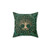Tree of Life Malachite Decorative Pillow with Yggdrasil & Futhark Design