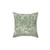 Vintage Green Tulip Floral Pattern Decorative Pillow
