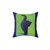 Haiku English Throw Pillow with Black Cat Model
