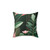 Mid-Century Modern Abstract Botanical Pink and Dark Green Pillow