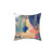 Abstract Art Pillow with Blue, Orange and Pink Tones