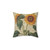 Botanical Sunflower Pillow with Vintage Book Page Print