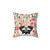 Schnauzer Dog Head Floral Throw Pillow