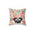 Schnauzer Dog Head Floral Throw Pillow