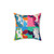 Colorful pop art cow print pillow