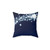 Shooting star pillow with blue night sky and twinkling silver stars