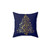 Golden Christmas Tree Pillow - Festive Holiday Decor