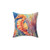 Colorful Seahorse in Coral Reef Decorative Pillow