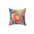 Colorful Seahorse in Coral Reef Decorative Pillow