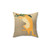 Decorative pillow featuring a kawaii fox with a lotus-leaf hat