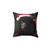 Black poodle in santa hat Christmas pillow