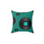 Retro vinyl record pattern pillow with pink, teal and purple colors
