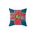 Vibrant Zia Symbol Pillow in Aqua, Lavender, and Red