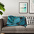 Teal and Gold Faux Marble Sherpa Blanket