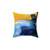Abstract Acrylic Painting Blue and Yellow Pillow