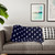 Navy Blue Sherpa Blanket with White Lightning Bolt Pattern