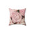 Soft pink peony flower pillow with delicate petals