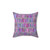 Boho watercolor striped pillow in pink and purple