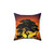 African Sunset Landscape Pillow featuring wild animals on the savanna